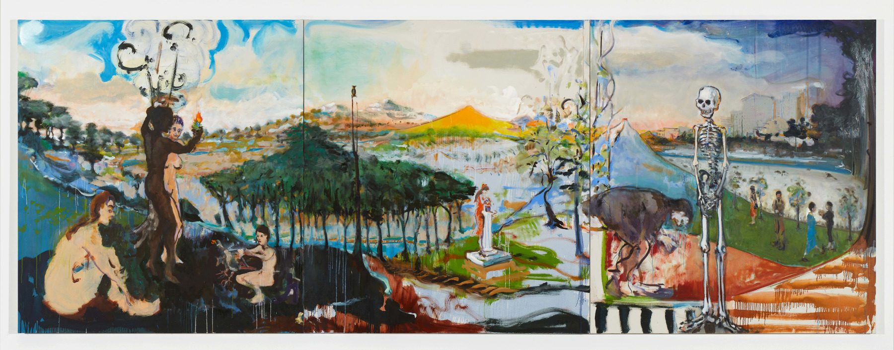 VERNE DAWSON
The Theft of Fire
2019
Oil on linen; 3 parts
3 parts, each 167.5 x 152.5 x 3.5 cm / 66 x 60 x 1 3/8 in
Total dims. 167.5 x 457.5 x 3.5 cm / 66 x 180 1/8 x 1 3/8 in
DAWSO46237