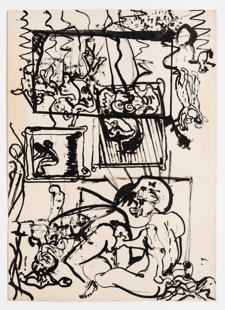 Drawing by Tobias Pils, Untitled 2020 Ink on paper 102 x 74 cm / 40 1/8 x 29 1/8 in