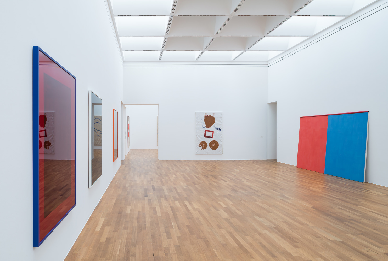 Installation view of paintings by Joe Bradley
