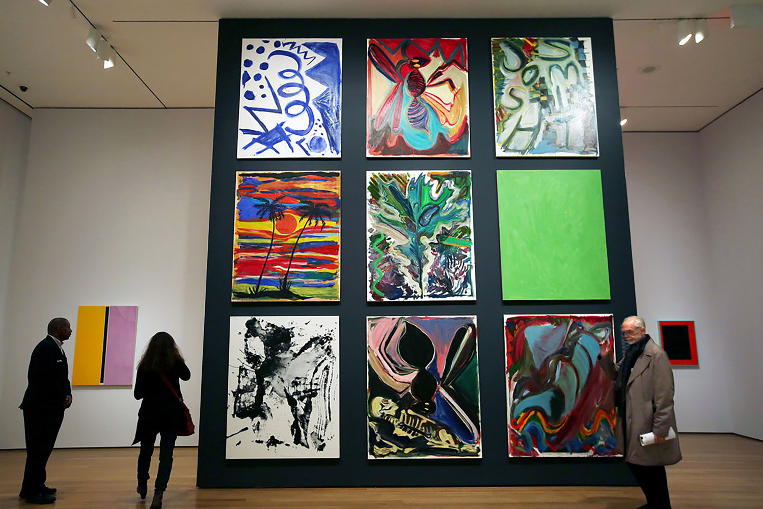 Installation view of works by Josh Smith