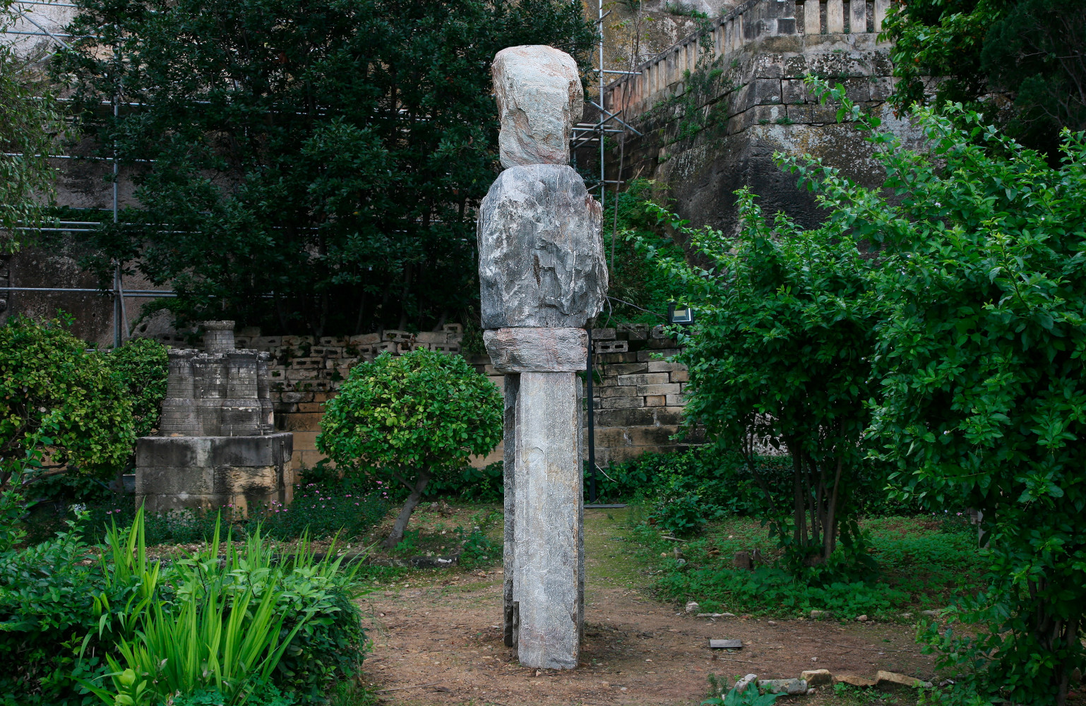 Installation view of sculpture by Ugo Rondinone