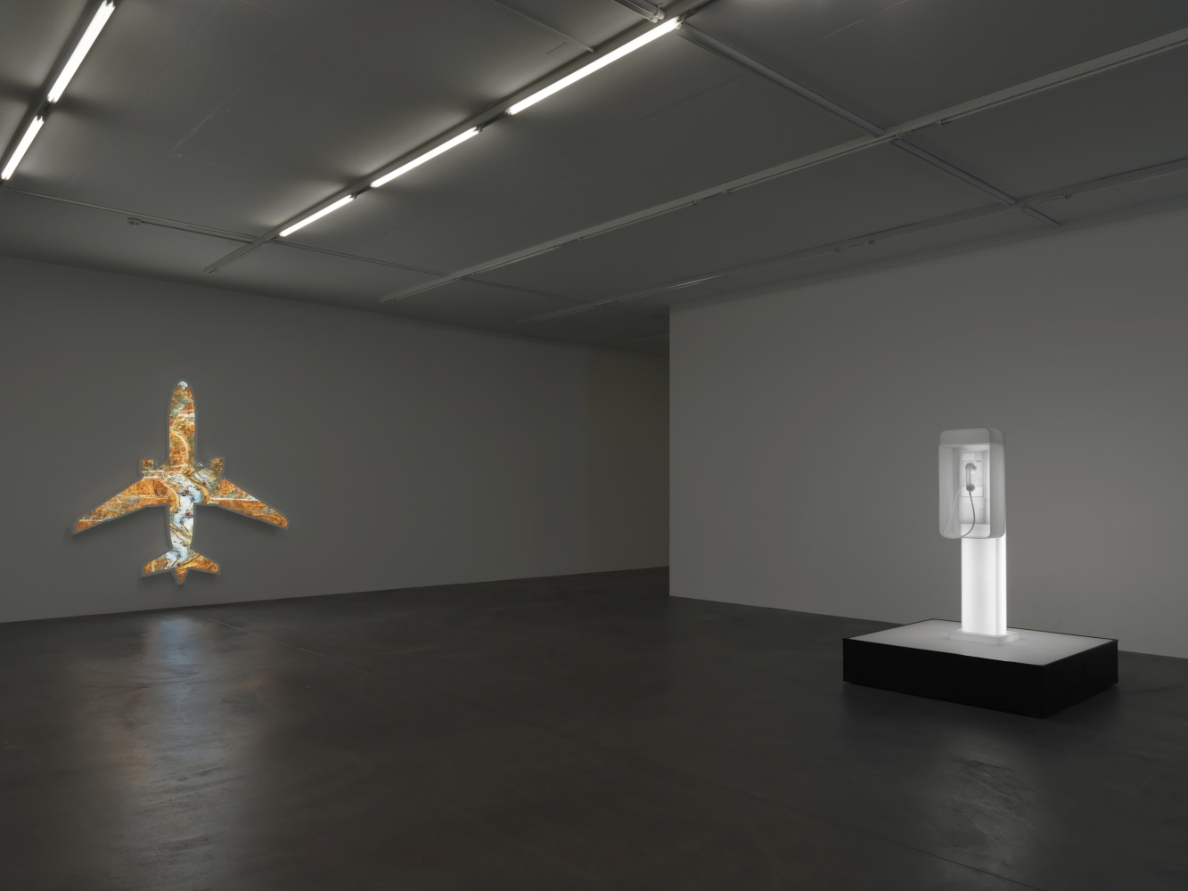 Installation view of Doug Aitken sculpture exhibition