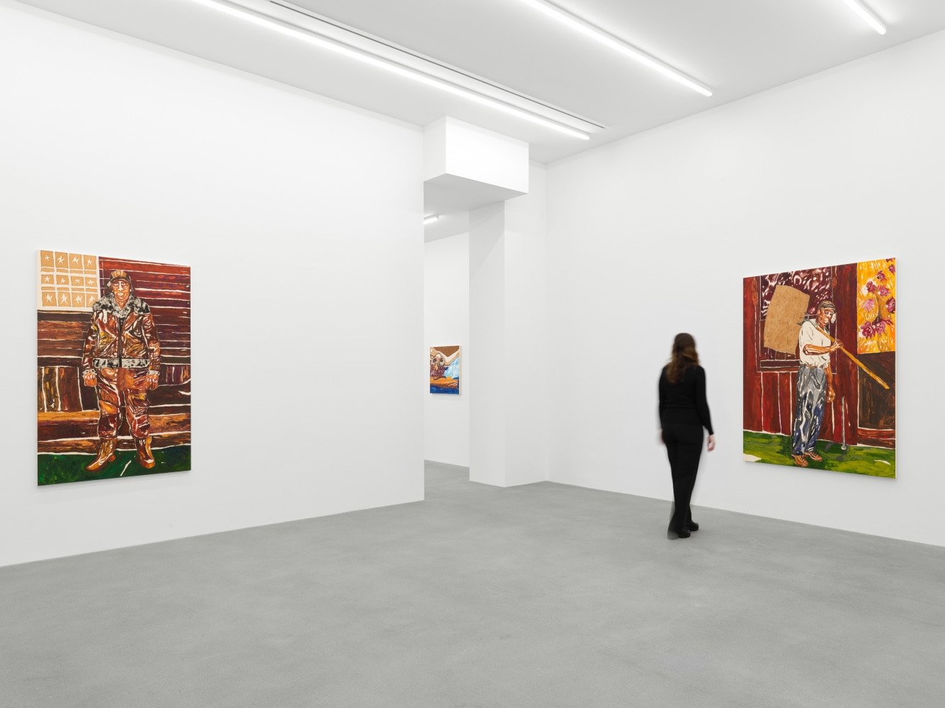 Installation view of paintings by Chase Hall
