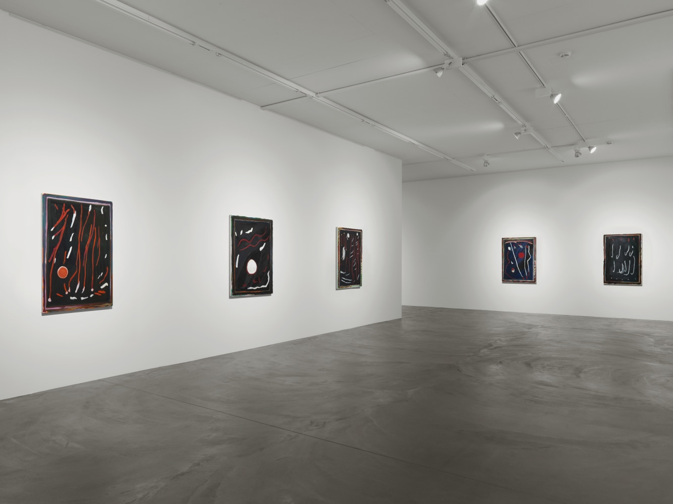 Installation view of Josh Smith paintings exhibition