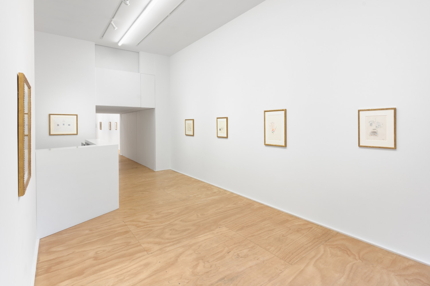 installation views of drawings by Karen Kilimnik