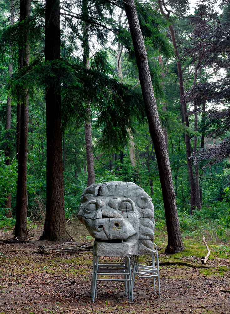 Installation view of outdoor sculpture by Justin Matherly