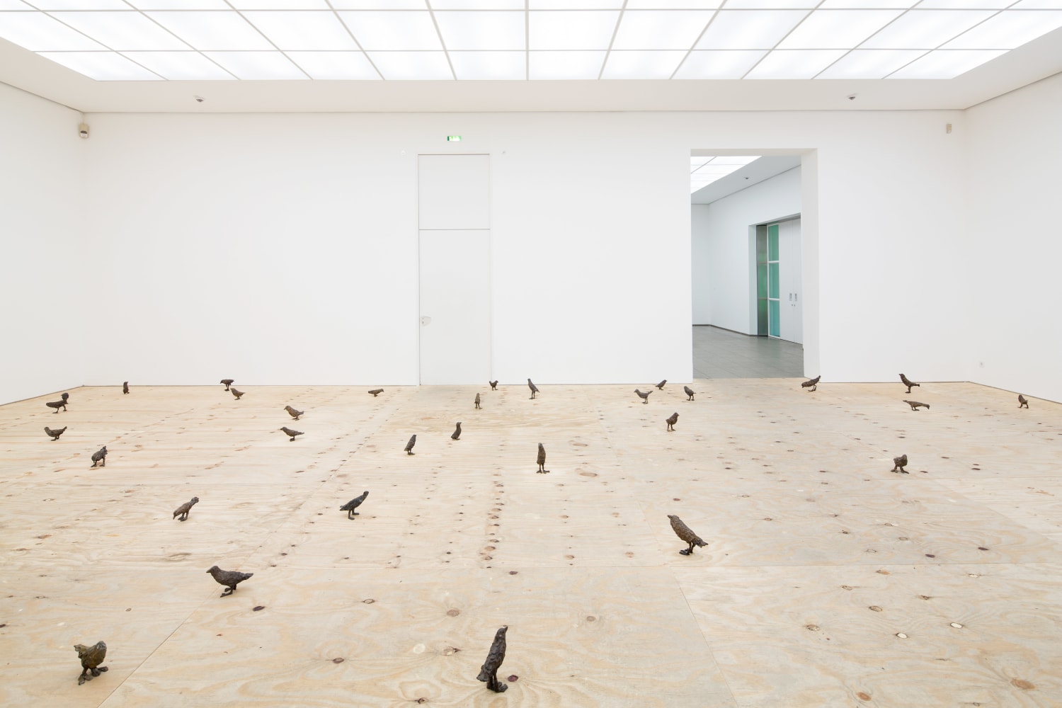 Installation view of sculptures by Ugo Rondinone