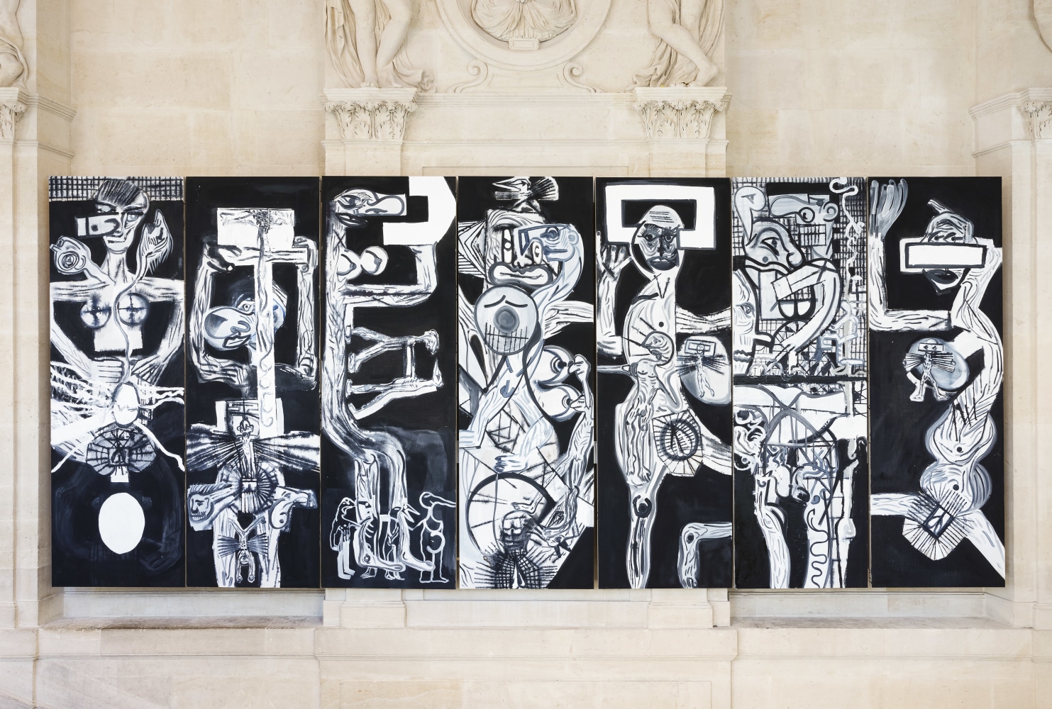 Installation view of painting by Tobias Pils