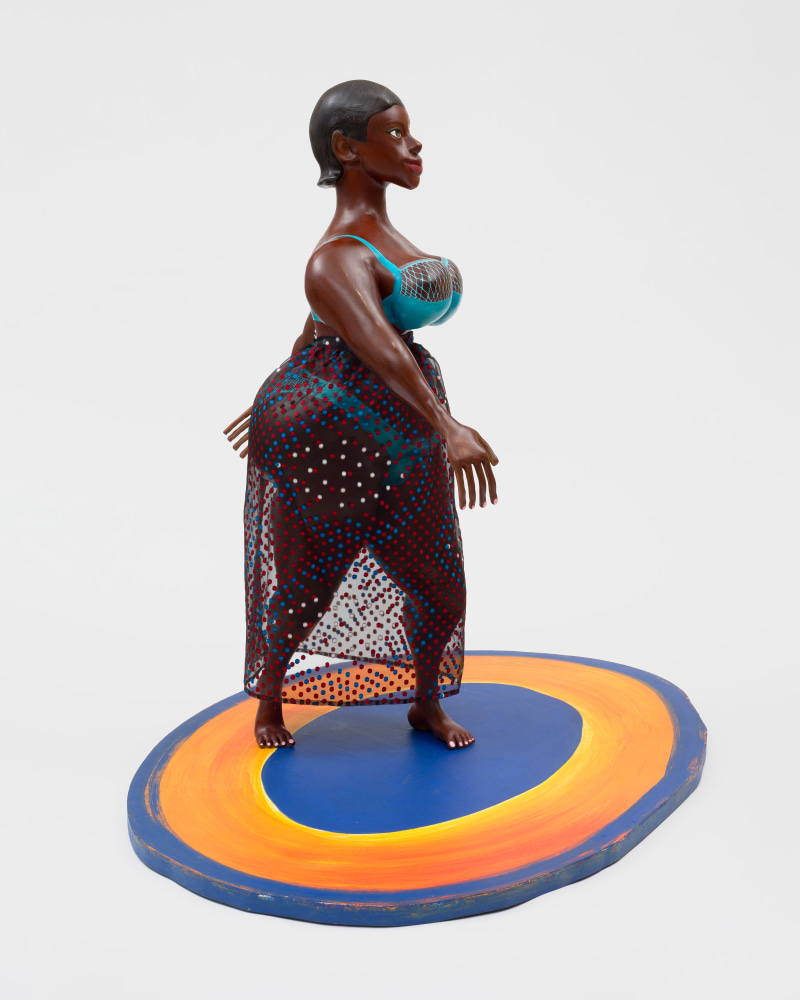 Heroine inspired by the fantasy of Saartjie Bartmann in Paris 2

2023

3D printed PLA, epoxy resin, oil primer, acrylic, steel and MDF stand

Sculpture 172.5 x 73.5 x 93.5 cm / 67 7/8 x 29 x 36 3/4 in

Pedestal 5 x 244 x 152 cm / 2 x 96 1/8 x 59 7/8 in

&amp;copy; Tschabalala Self