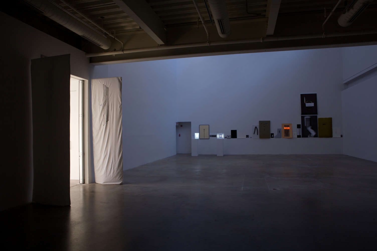 Installation view of sculptures by Trisha Donnelly