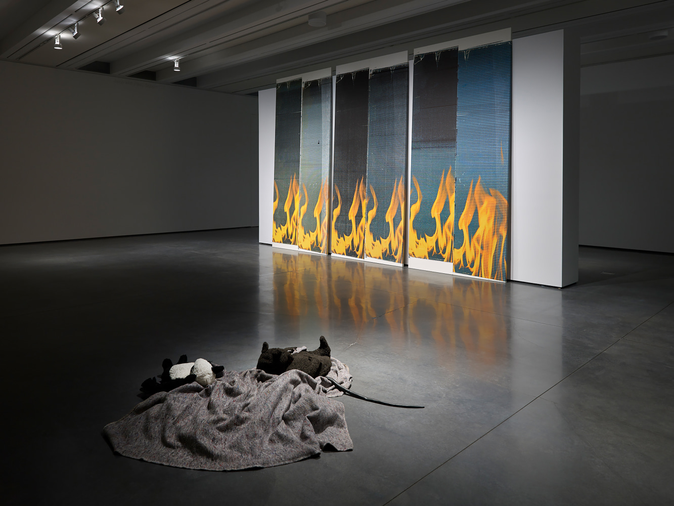 Installation view of sculptures by Peter Fischli and David Weiss