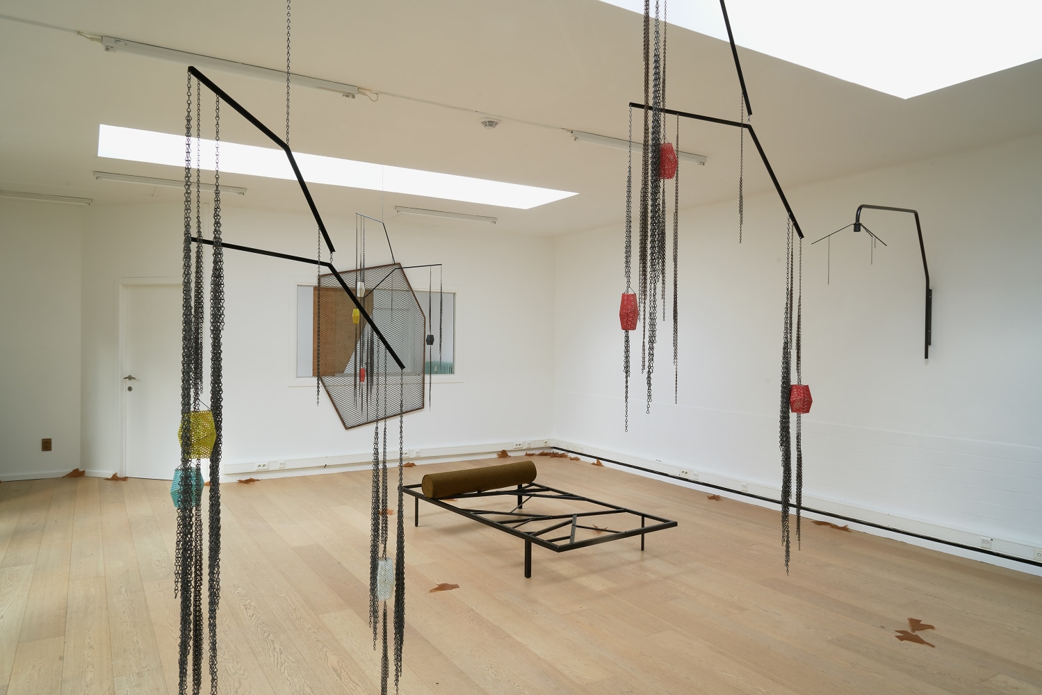 Installation view of sculptures by Martin Boyce