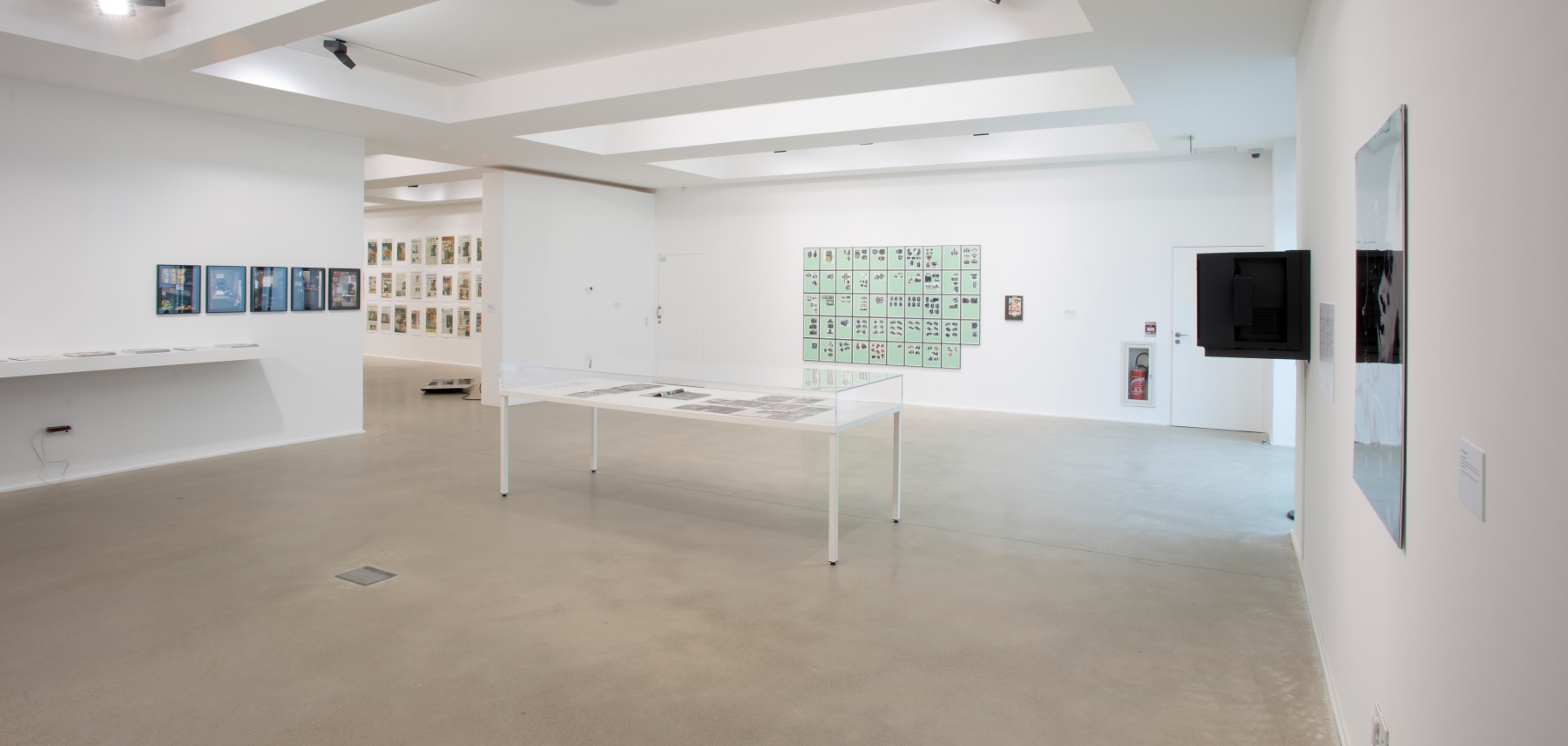 Installation view of works by Walead Beshty