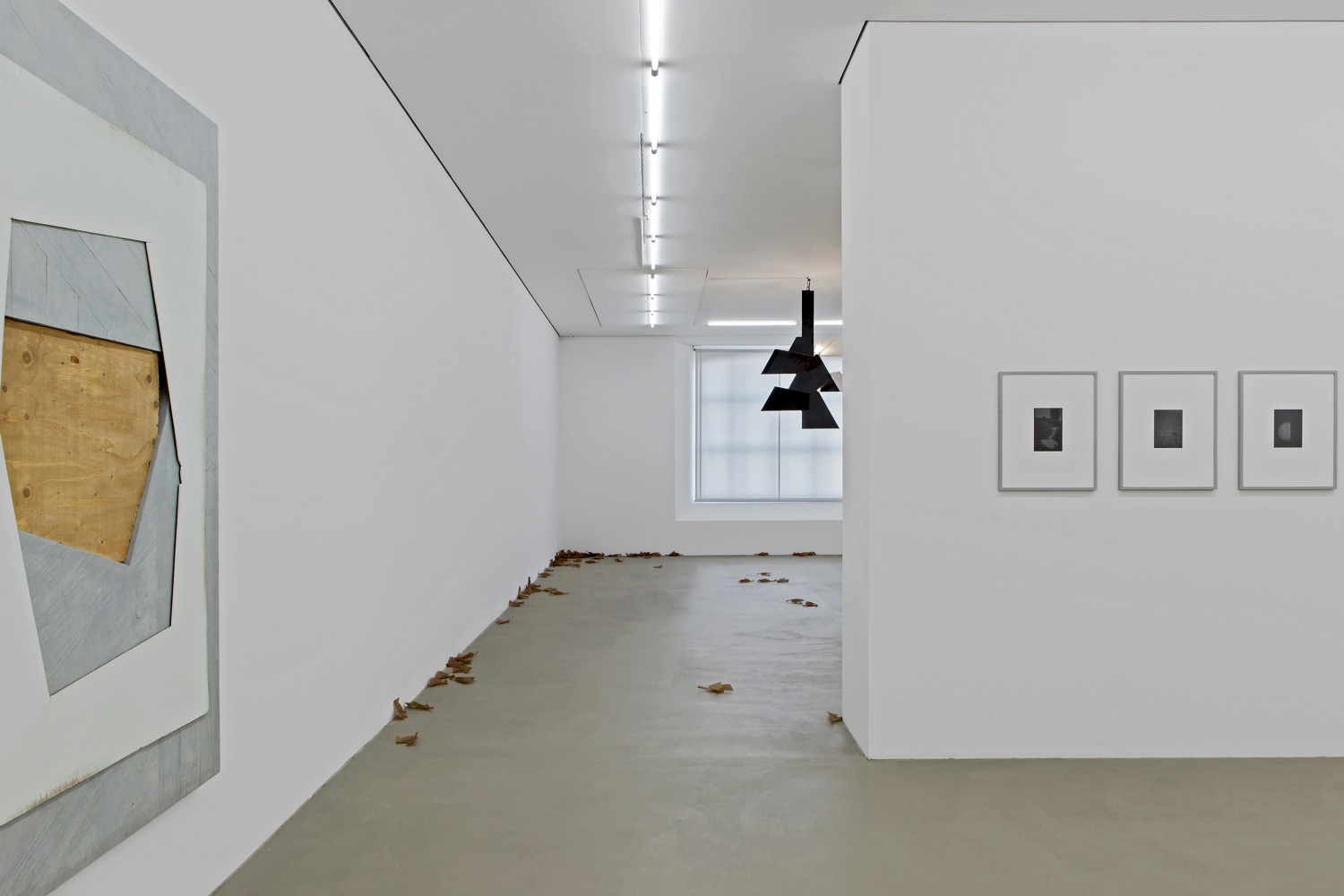 Installation view of sculptures by Martin Boyce