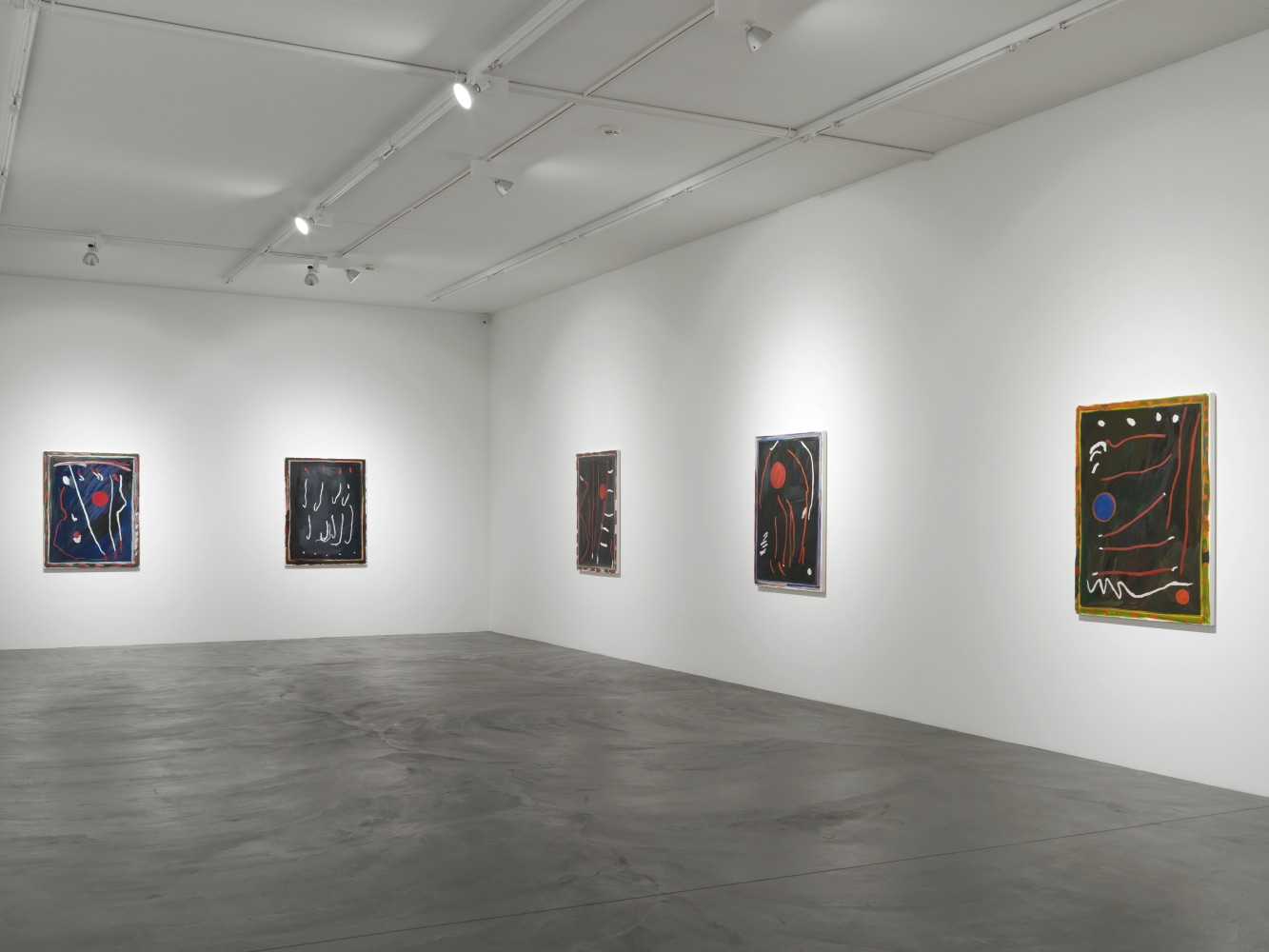 Installation view of Josh Smith paintings exhibition