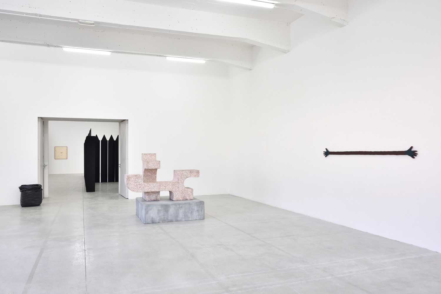 Installation view of sculptures by Valentin Carron