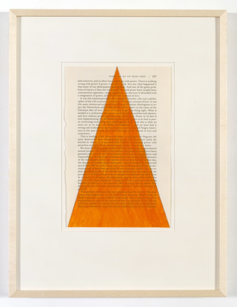 TIM&amp;nbsp;ROLLINS AND K.O.S.
I See the Promised Land (After Dr. Martin Luther Kind Jr.) #4
1999
Pencil, acrylic on book page, framed
Sheet&amp;nbsp; 23 x 18 cm / 9 x 7 inches
Frame&amp;nbsp; 41.5 x 31.5 x 2.5 cm / 16 3/8 x 12 3/8 x 1 inches