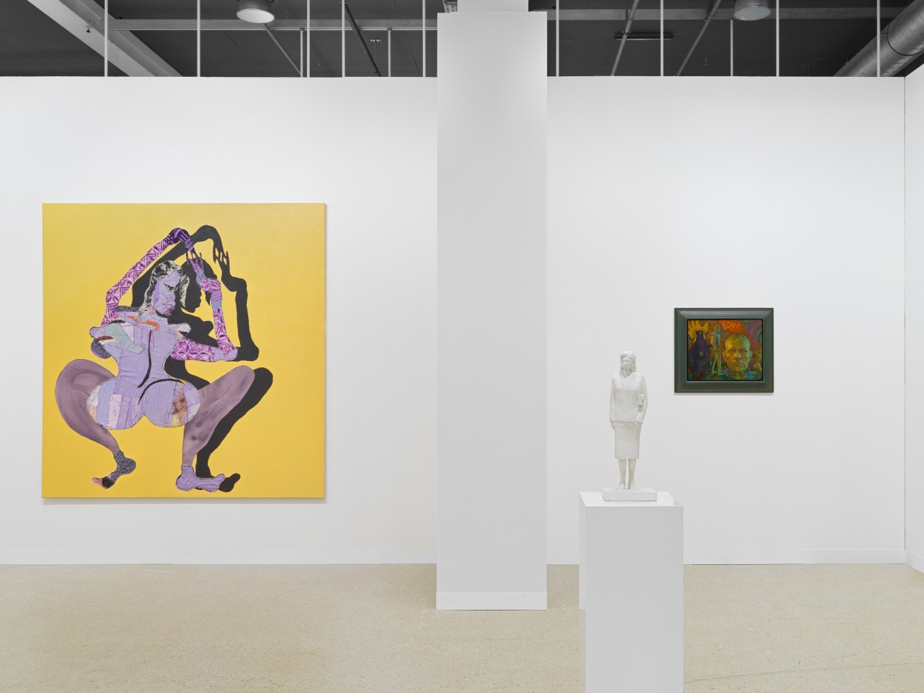 installation view of works by various artists at the Art Basel booth