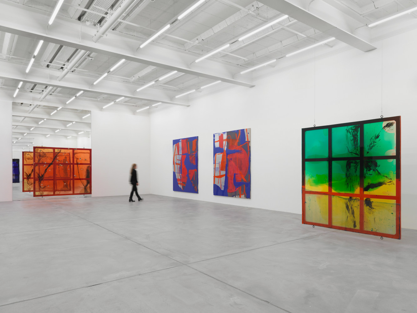 Installation view of Alex Hubbard urethane paintings exhibition
