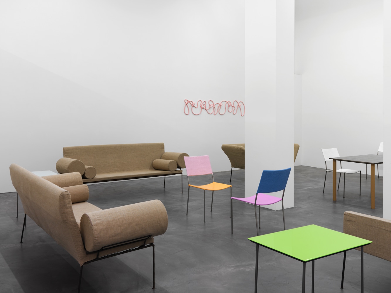 Installation view of Franz West furniture works exhibition