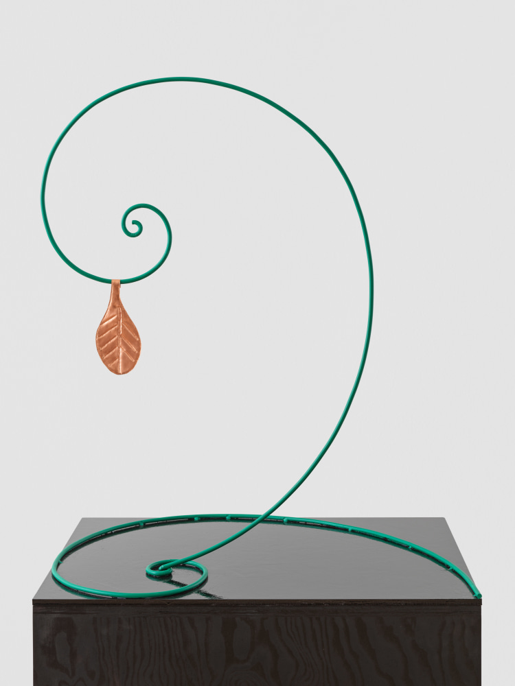 Valentin Carron The Last Leaf 2020 Copper, iron, enamel paint Sculpture 84 x 70 x 60 cm / 33 1/8 x 27 1/2 x 23 5/8 in Pedestal 75 x 70 x 60 cm / 29 1/2 x 27 1/2 x 23 5/8 in