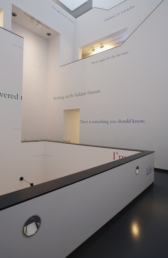 Installation view of wall works by Douglas Gordon