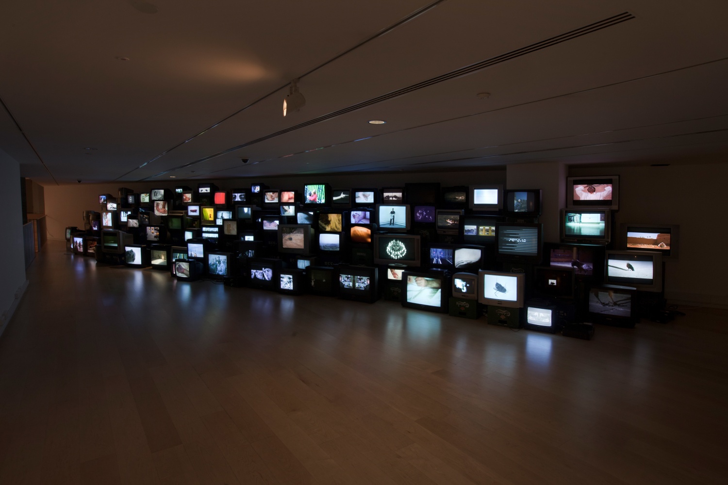 Installation view of video work by Douglas Gordon