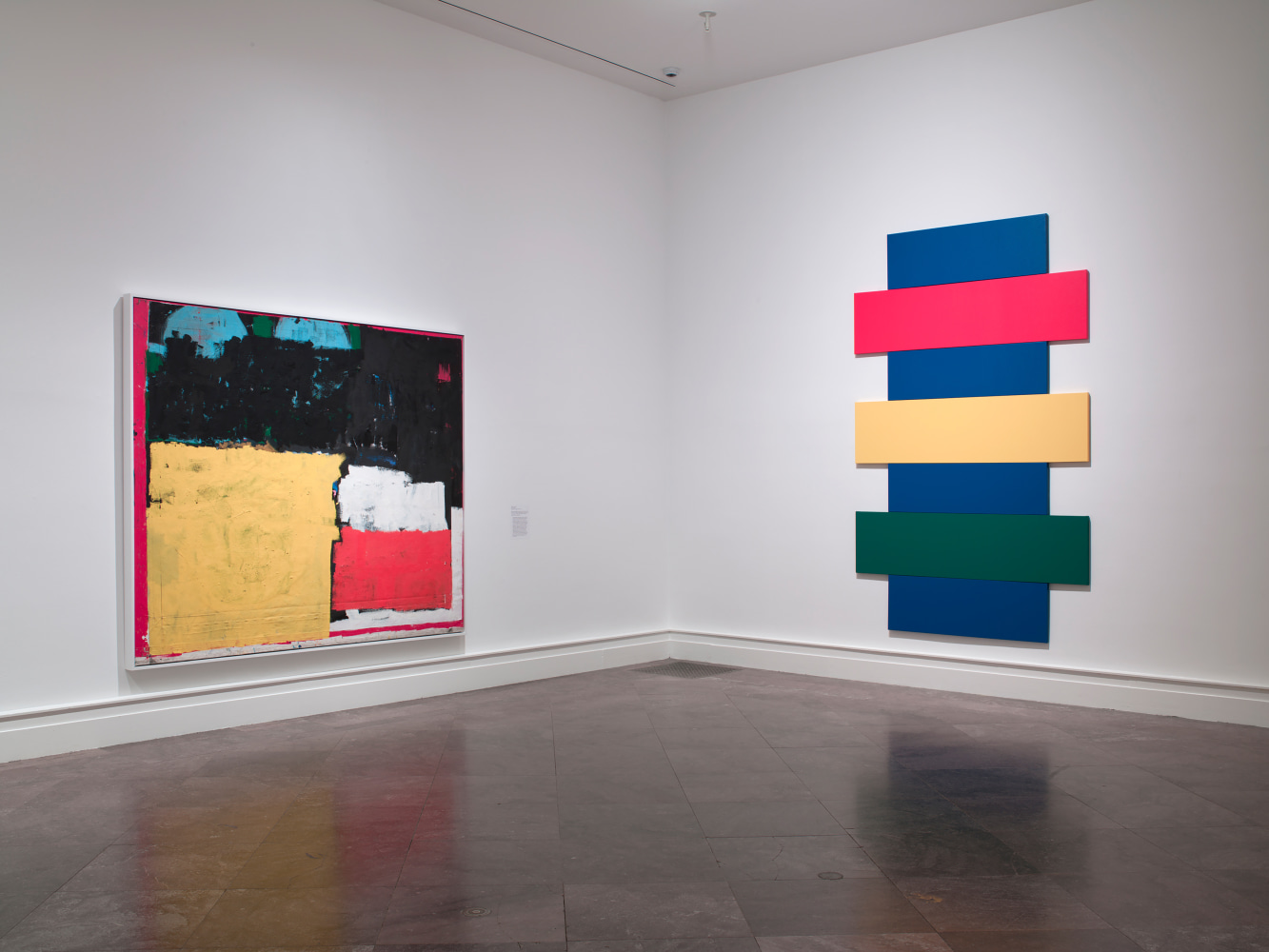 Installation view of paintings by Joe Bradley