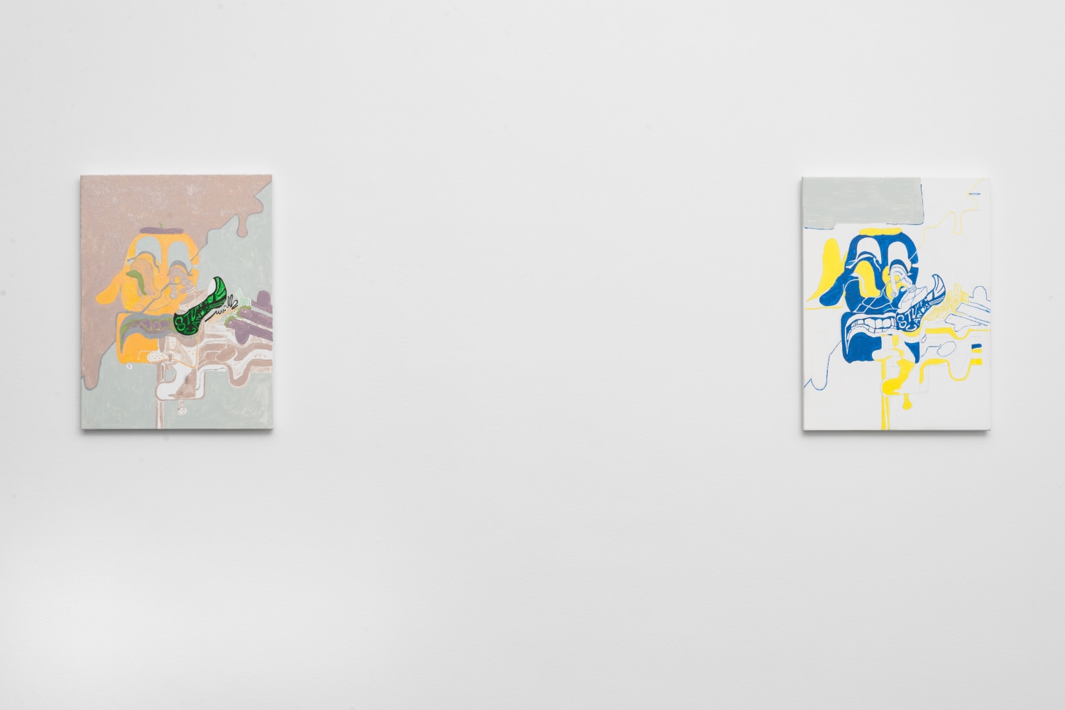Installation view of paintings by Michael Williams