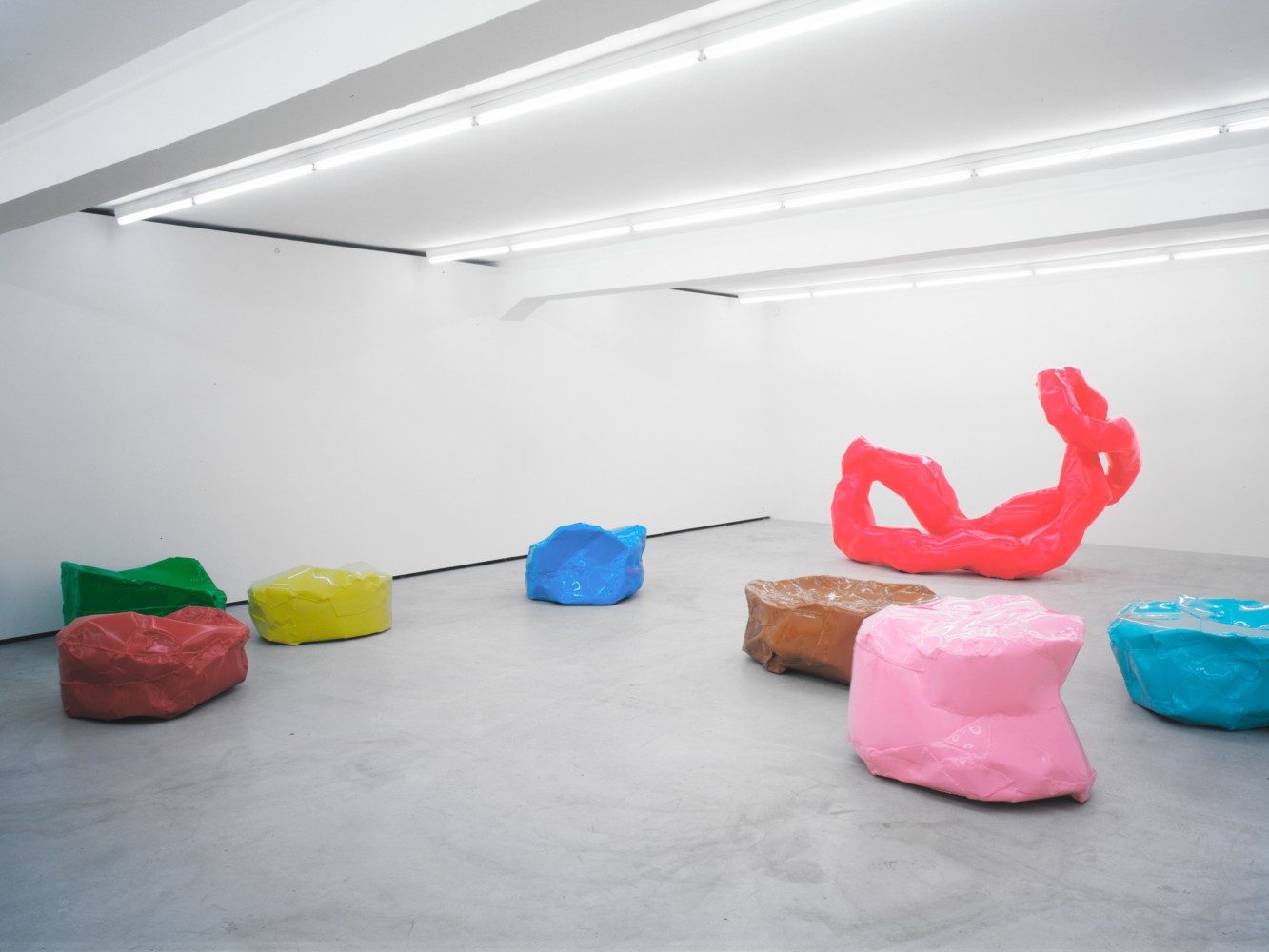Installation view of Franz West sculptures exhibition