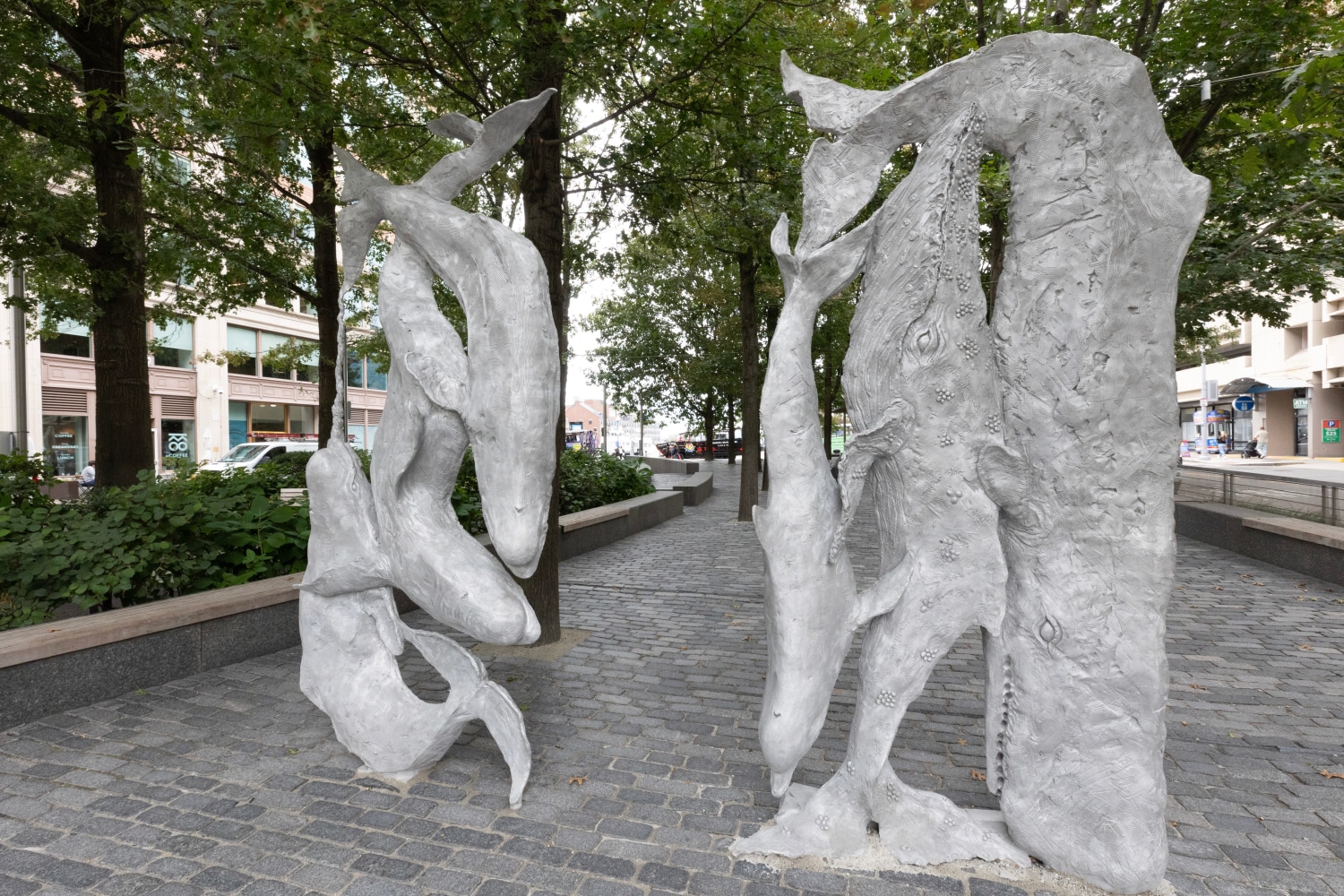 Installation view, Jean-Marie Appriou, Whale Song, Central Wharf, Boston, 2024