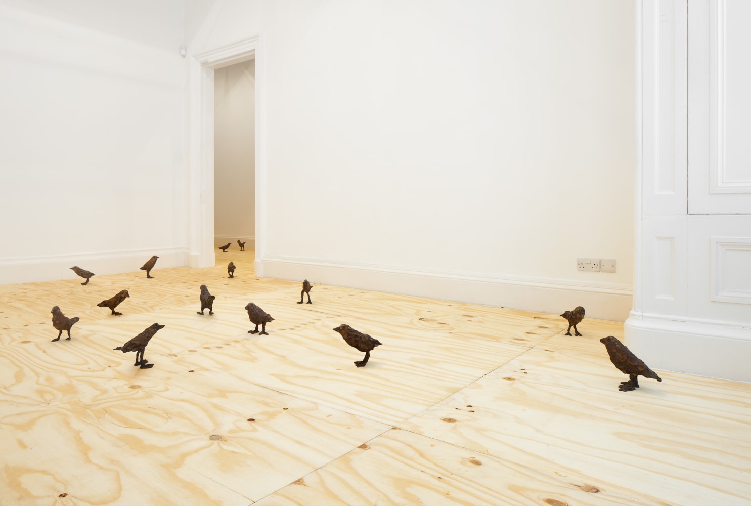 Installation view of sculptures by Ugo Rondinone