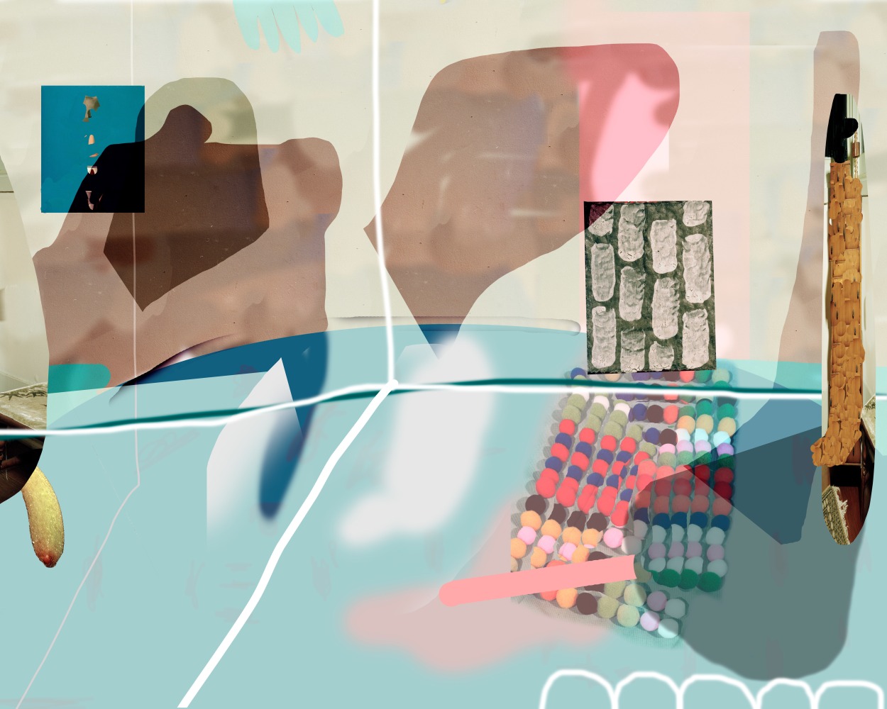 Photograph by Lucas Blalock, Lite Blues 2017 Archival inkjet print; framed 154.5 x 192 cm / 60 7/8 x 75 5/8 in