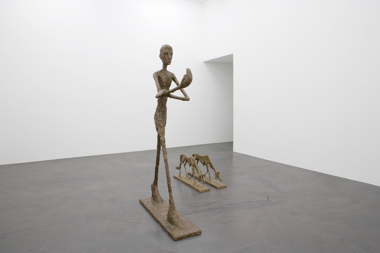 Installation view of sculptures by Valentin Carron