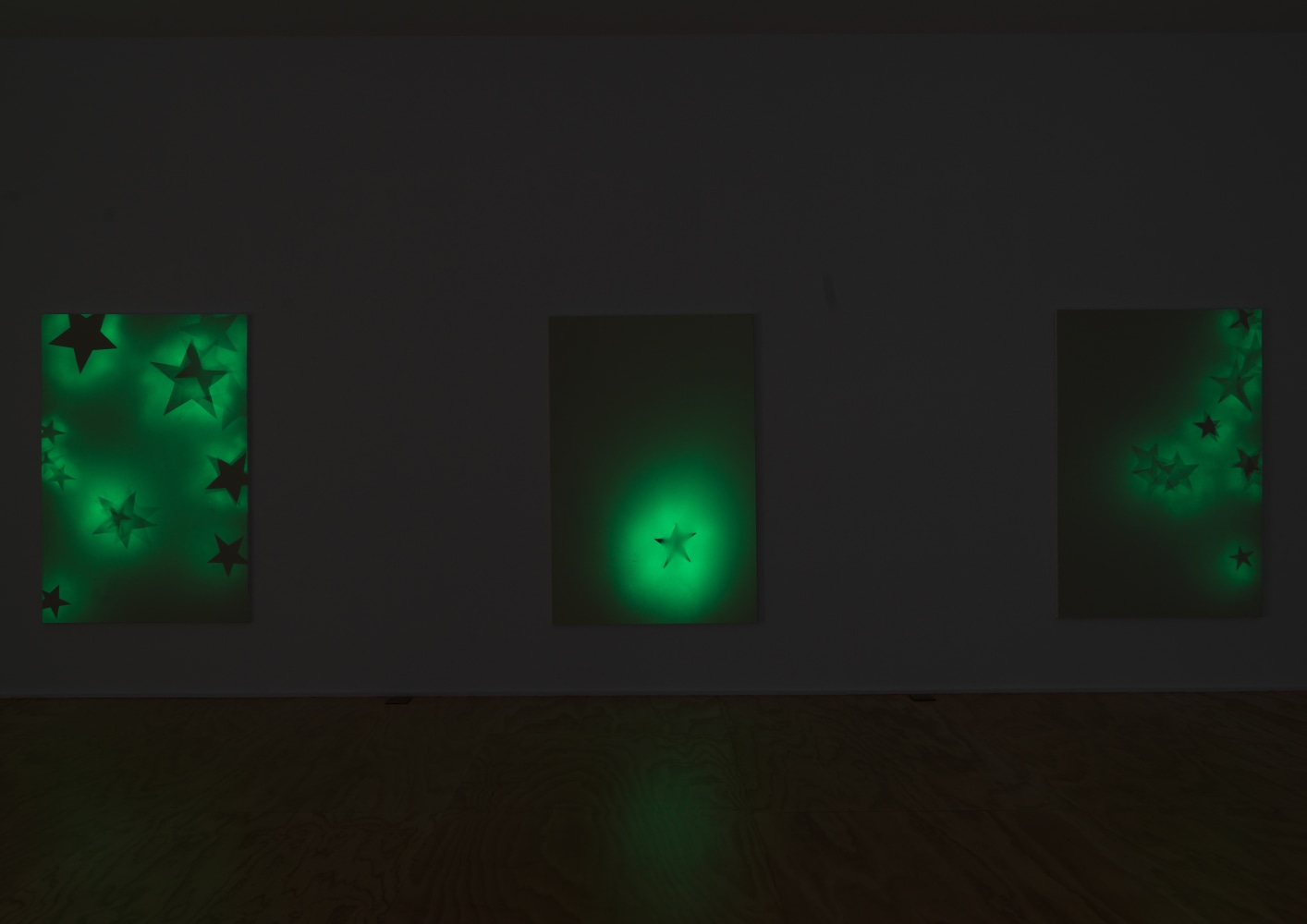 Installation view of paintings by Koo Jeong A