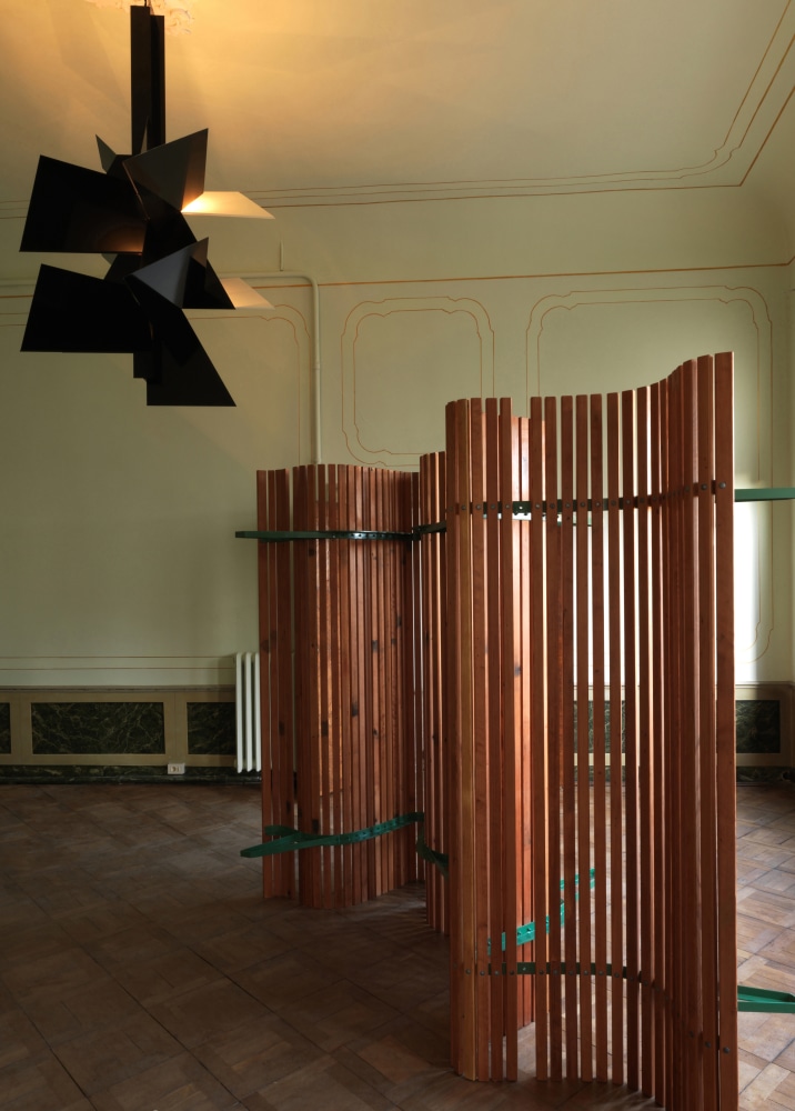 Installation view of sculptures by Martin Boyce