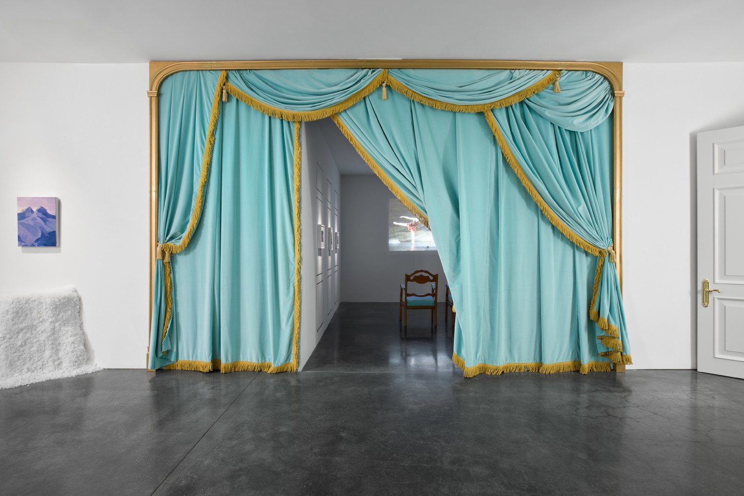 Installation view of works by Karen Kilimnik