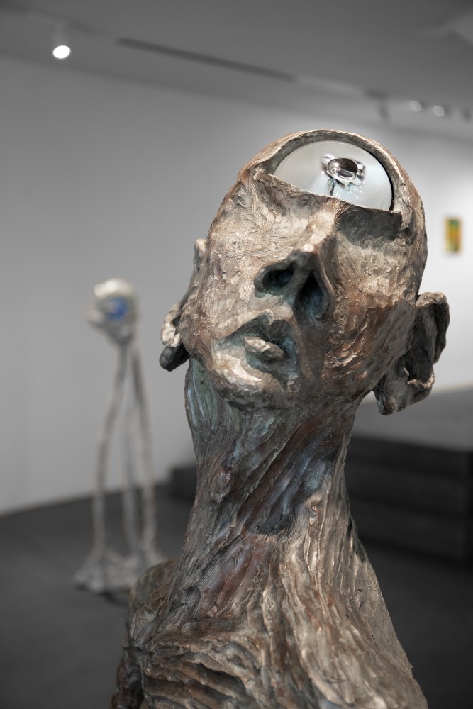 Installation view, Jean-Marie Appriou, Sam Falls, Shara Hughes, Galerie 75 Faubourg, Paris, 2021