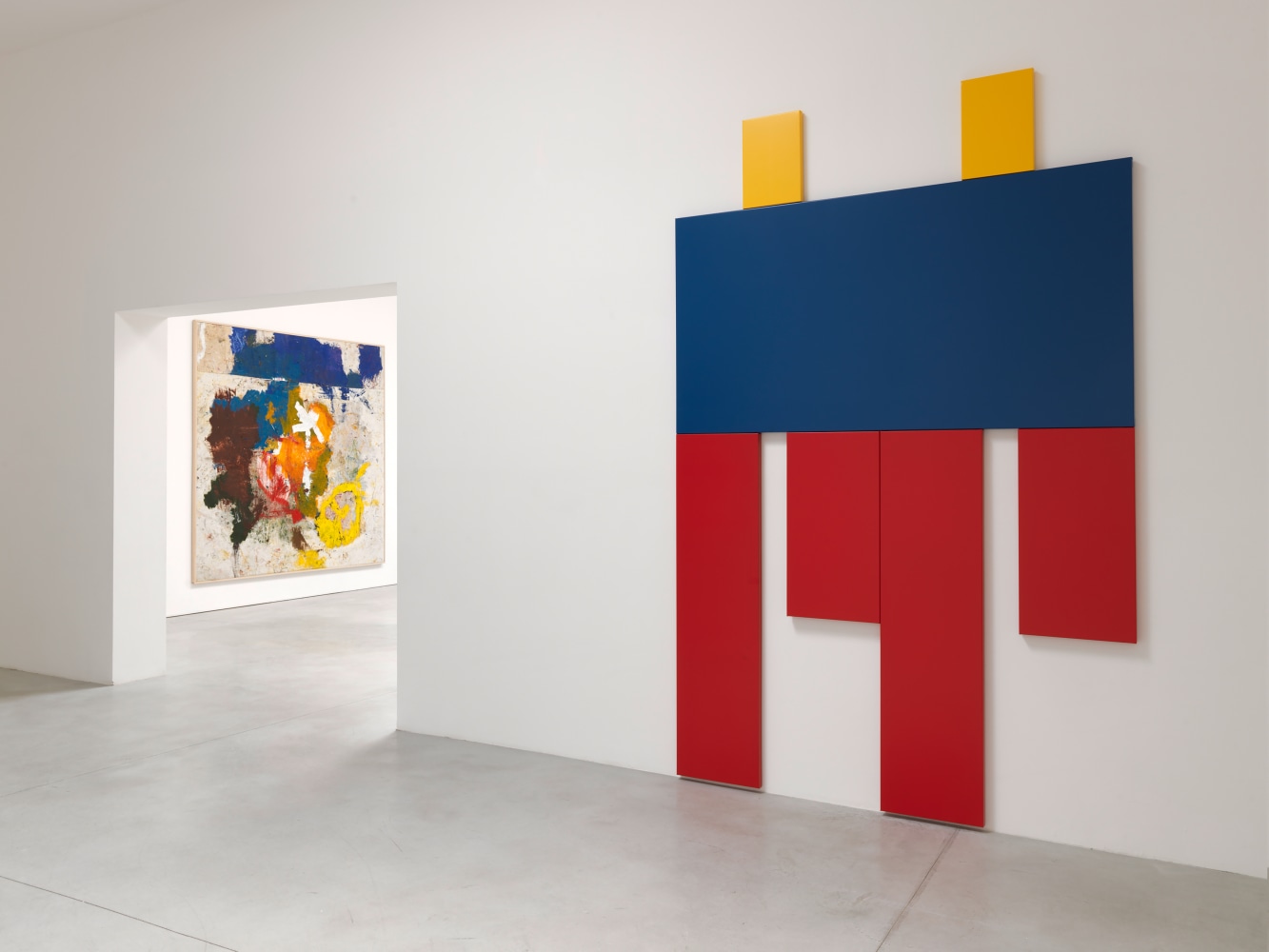 Installation view of paintings by Joe Bradley