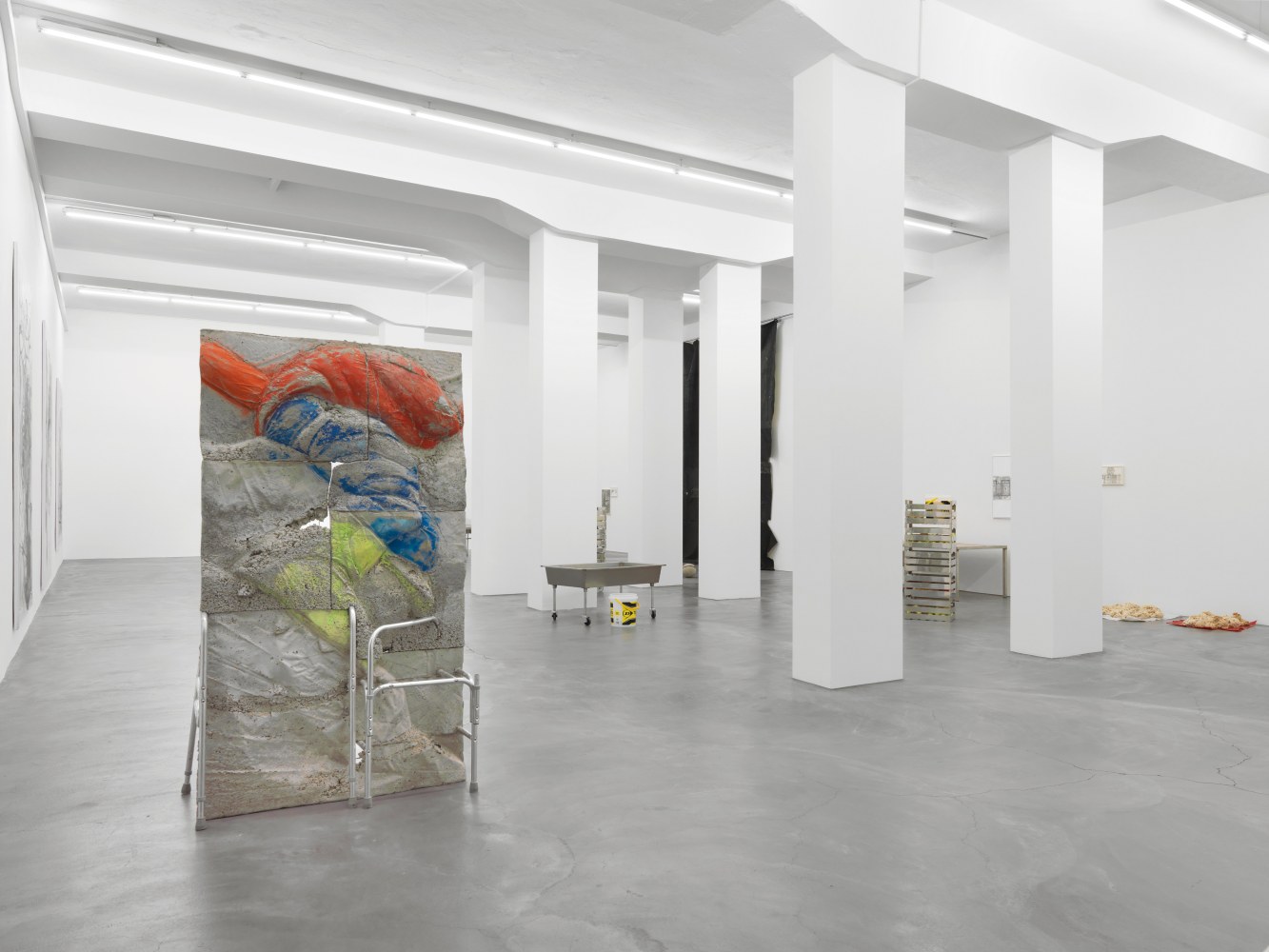 Installation view of paintings and sculptures group exhibition