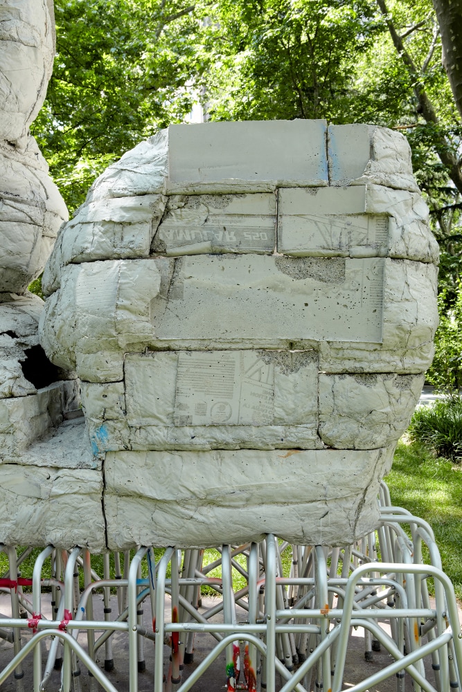 Installation view of outdoor sculpture by Justin Matherly