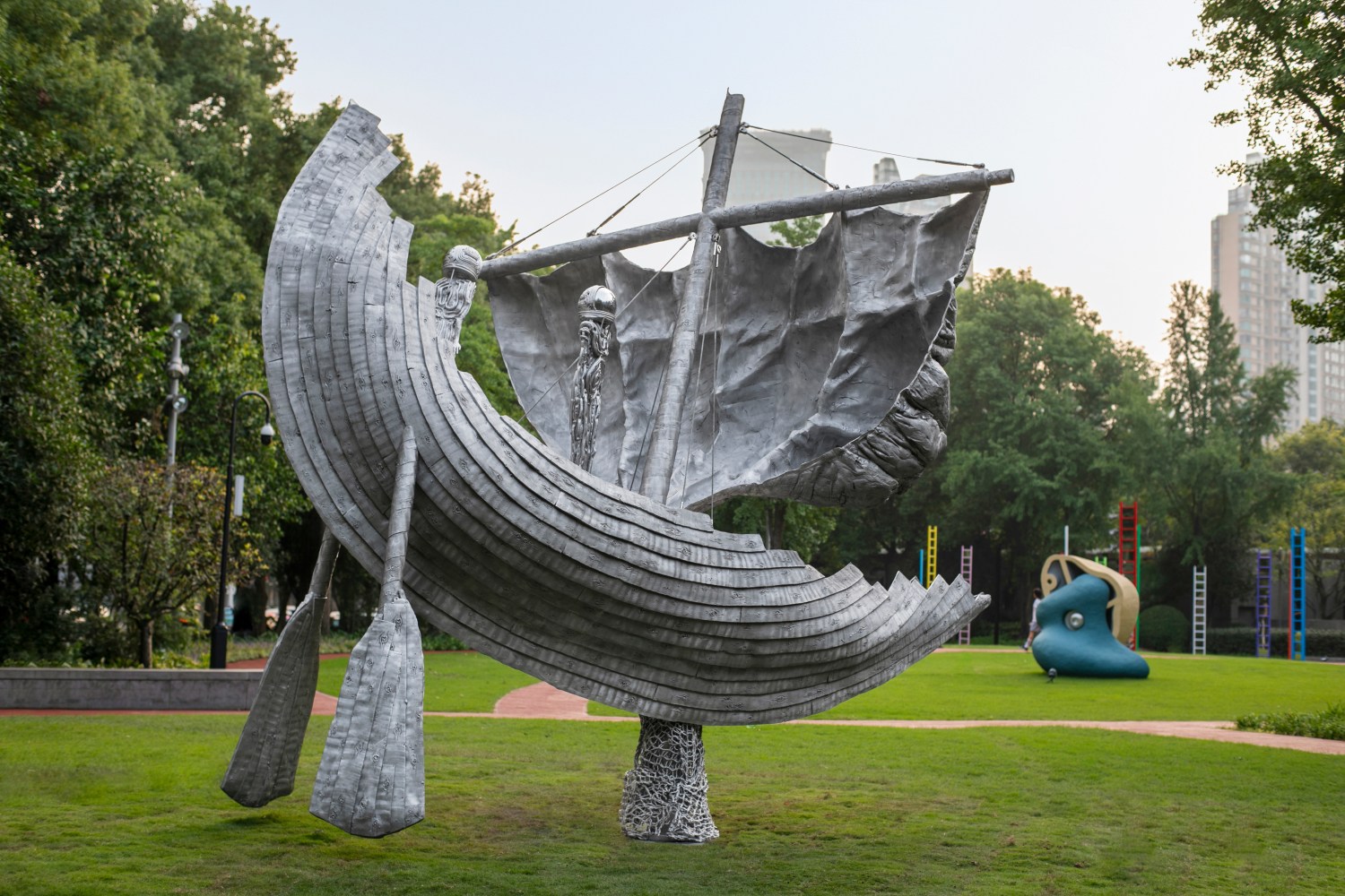 Installation view, Jean-Marie Appriou, Horizons, Shanghai Jing&amp;rsquo;An International Sculpture Project, Shanghai, 2023