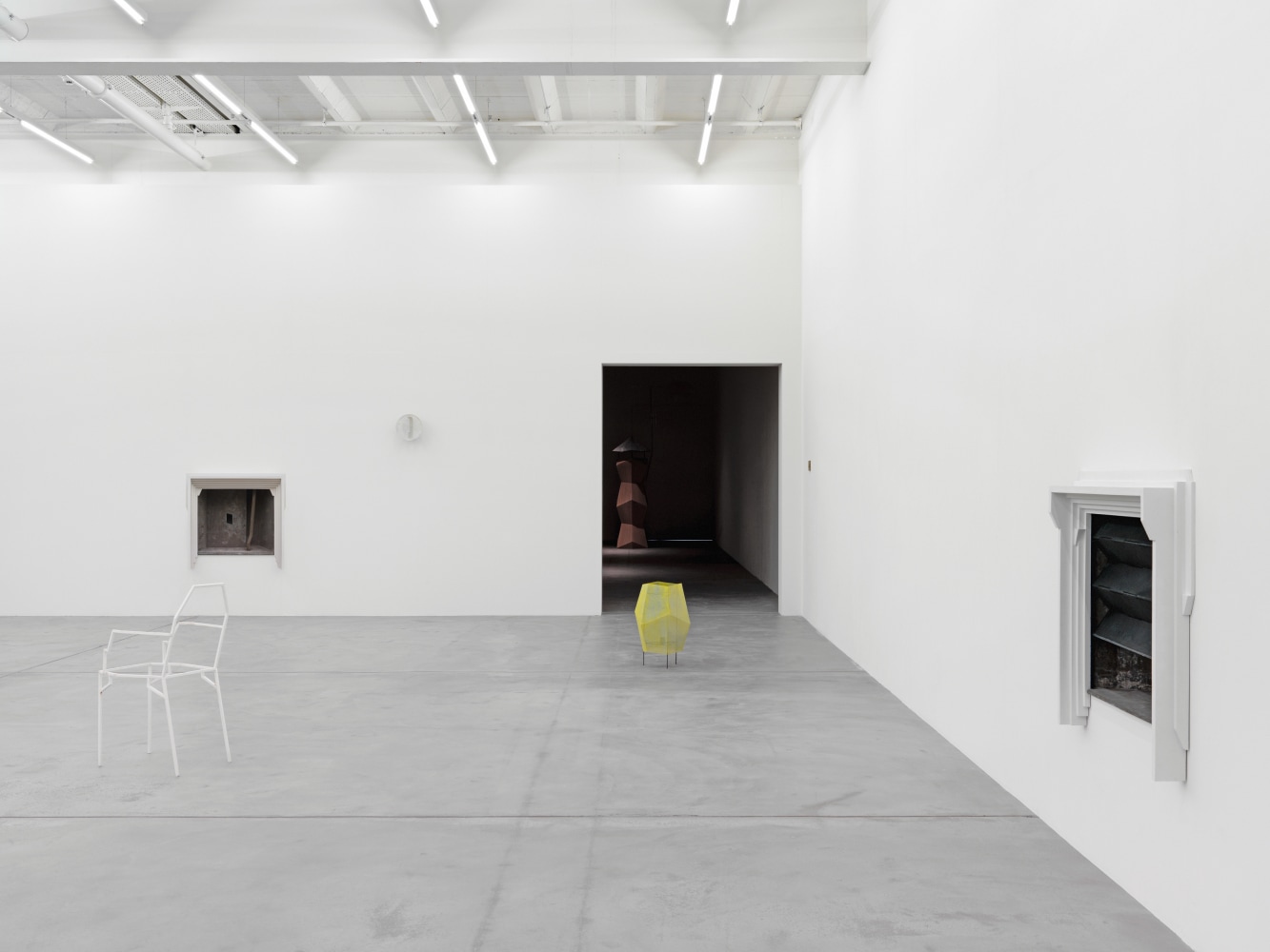 Installation view of Martin Boyce sculpture and photography exhibition