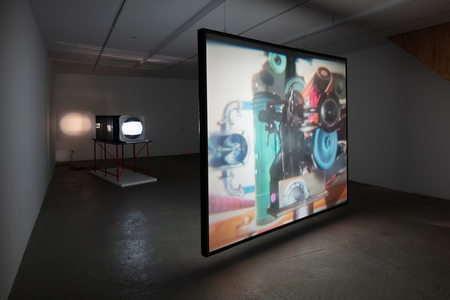 Installation view of video work by Alex Hubbard