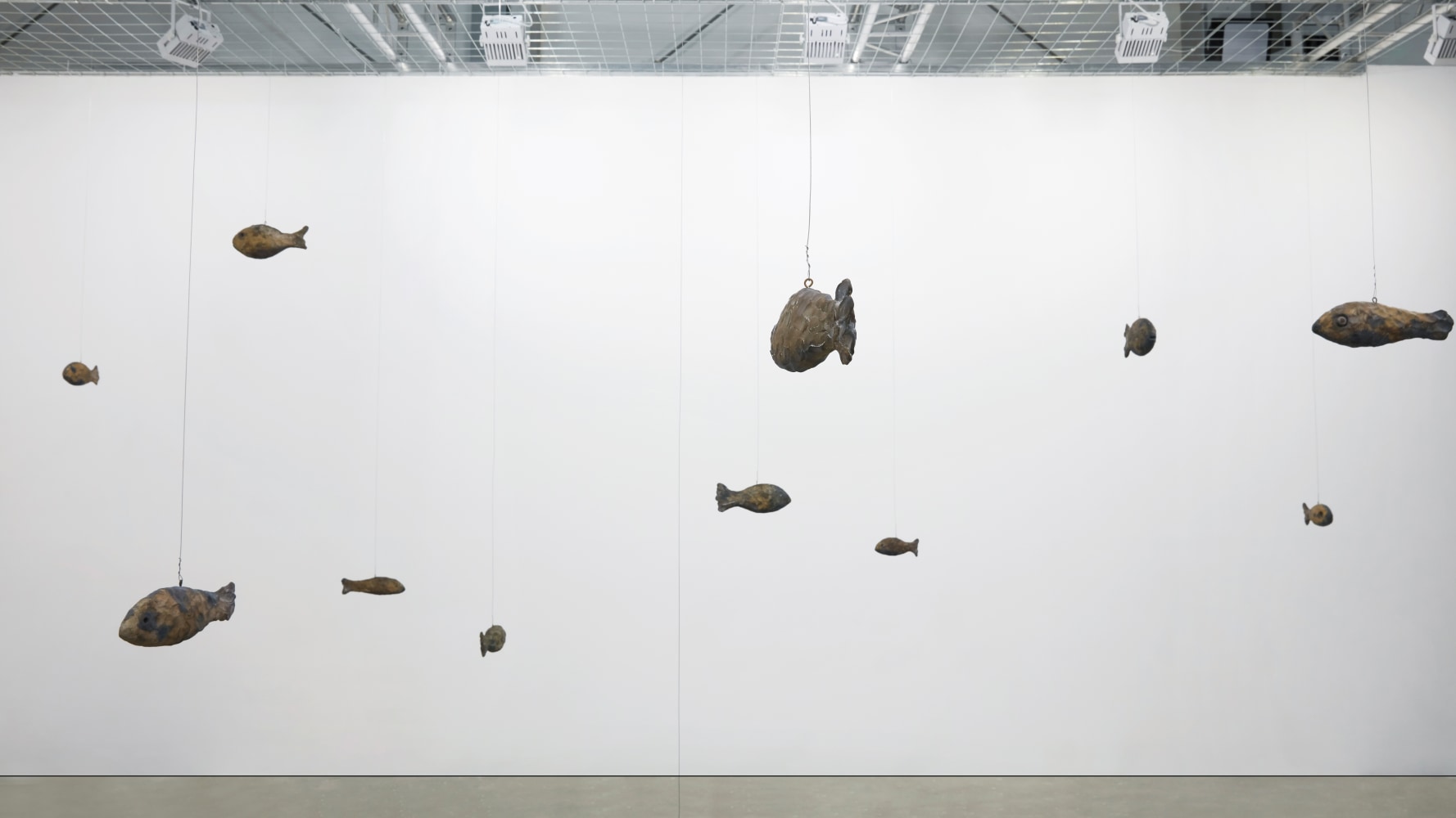 Installation view of sculptures by Ugo Rondinone