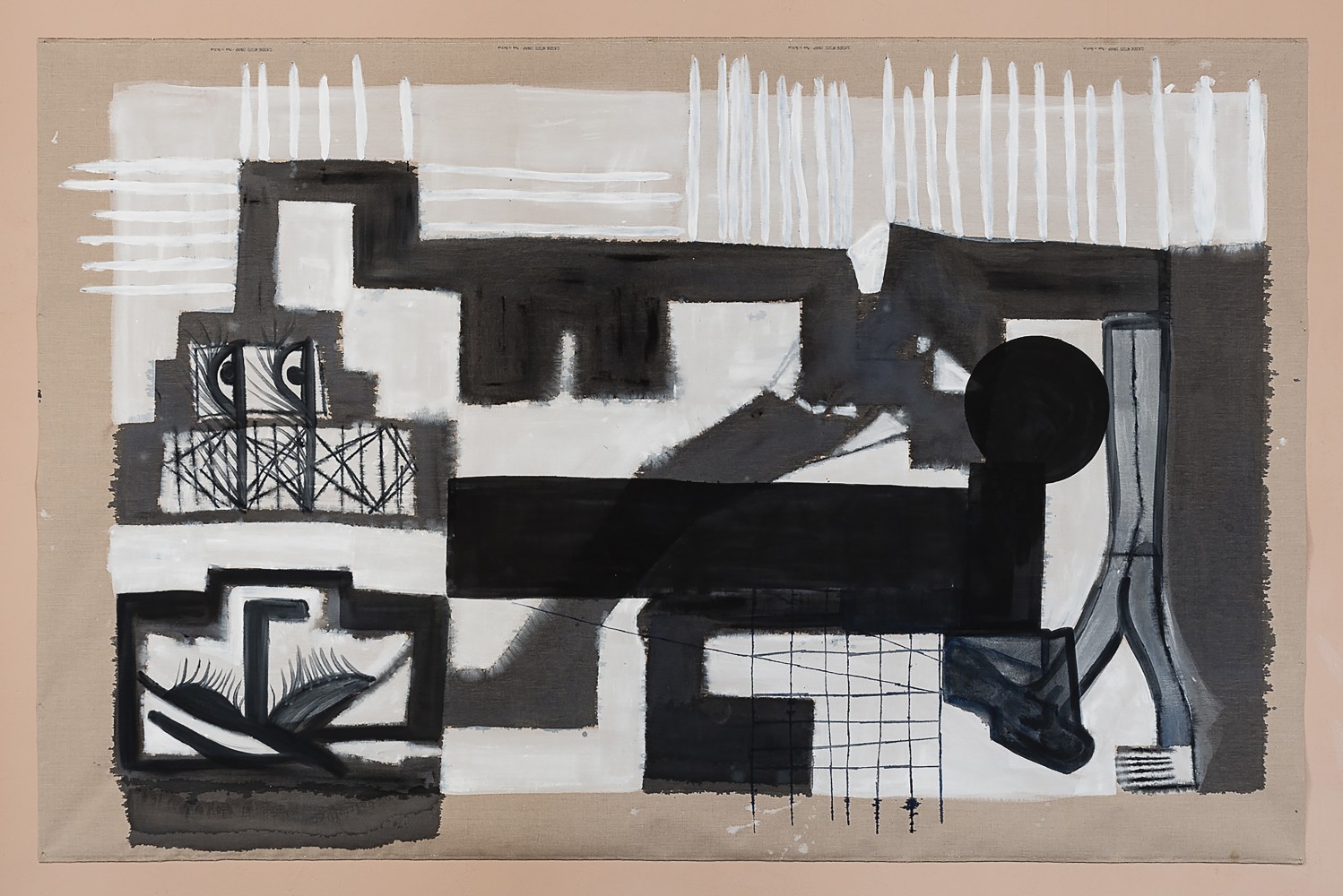 Installation view of paintings by Tobias Pils