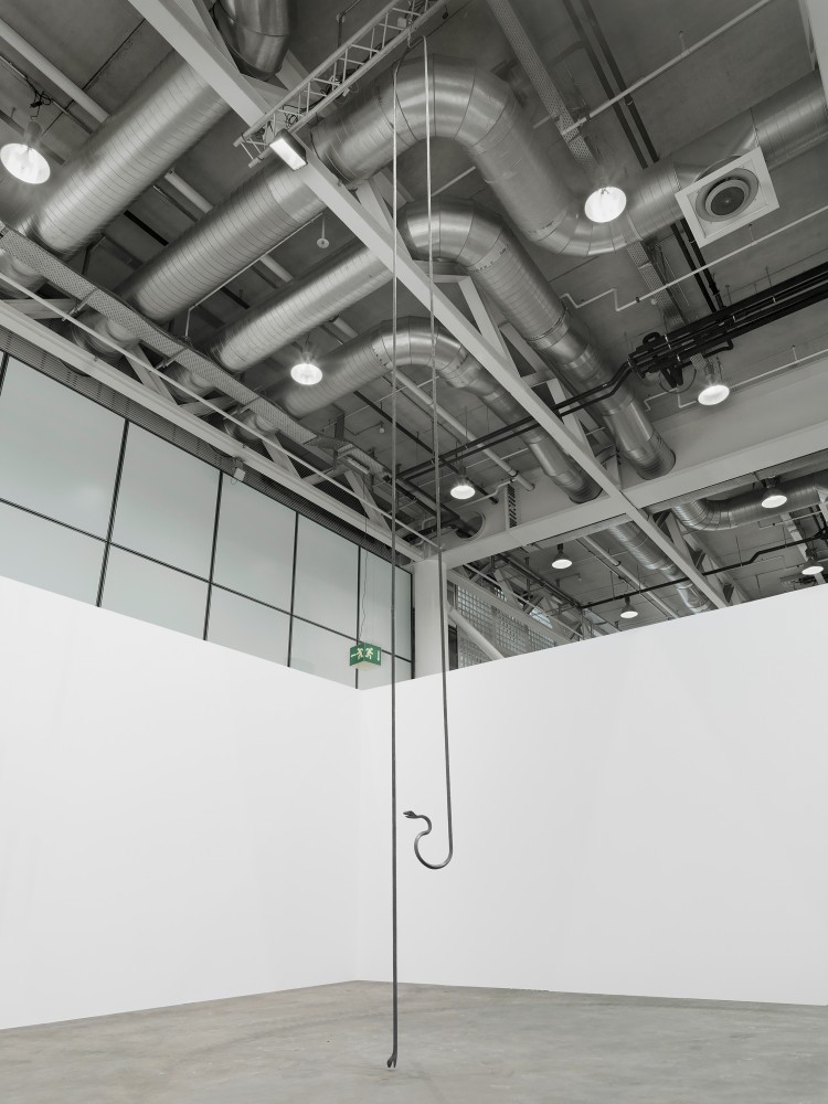 Installation view of sculpture by Valentin Carron