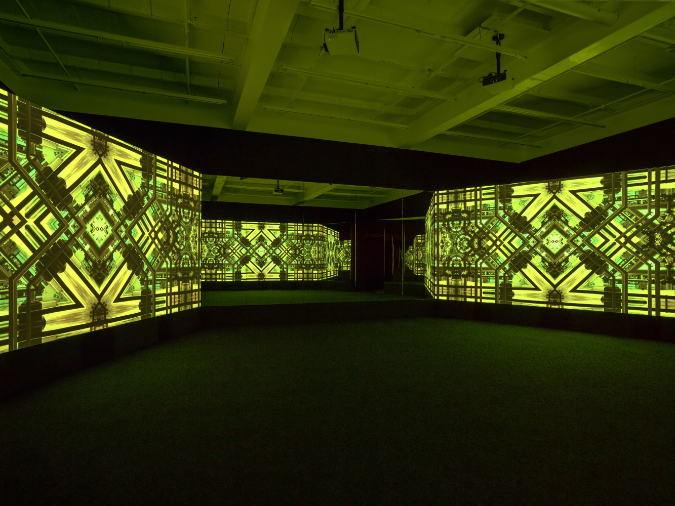 Installation view of film installation by Doug Aitken