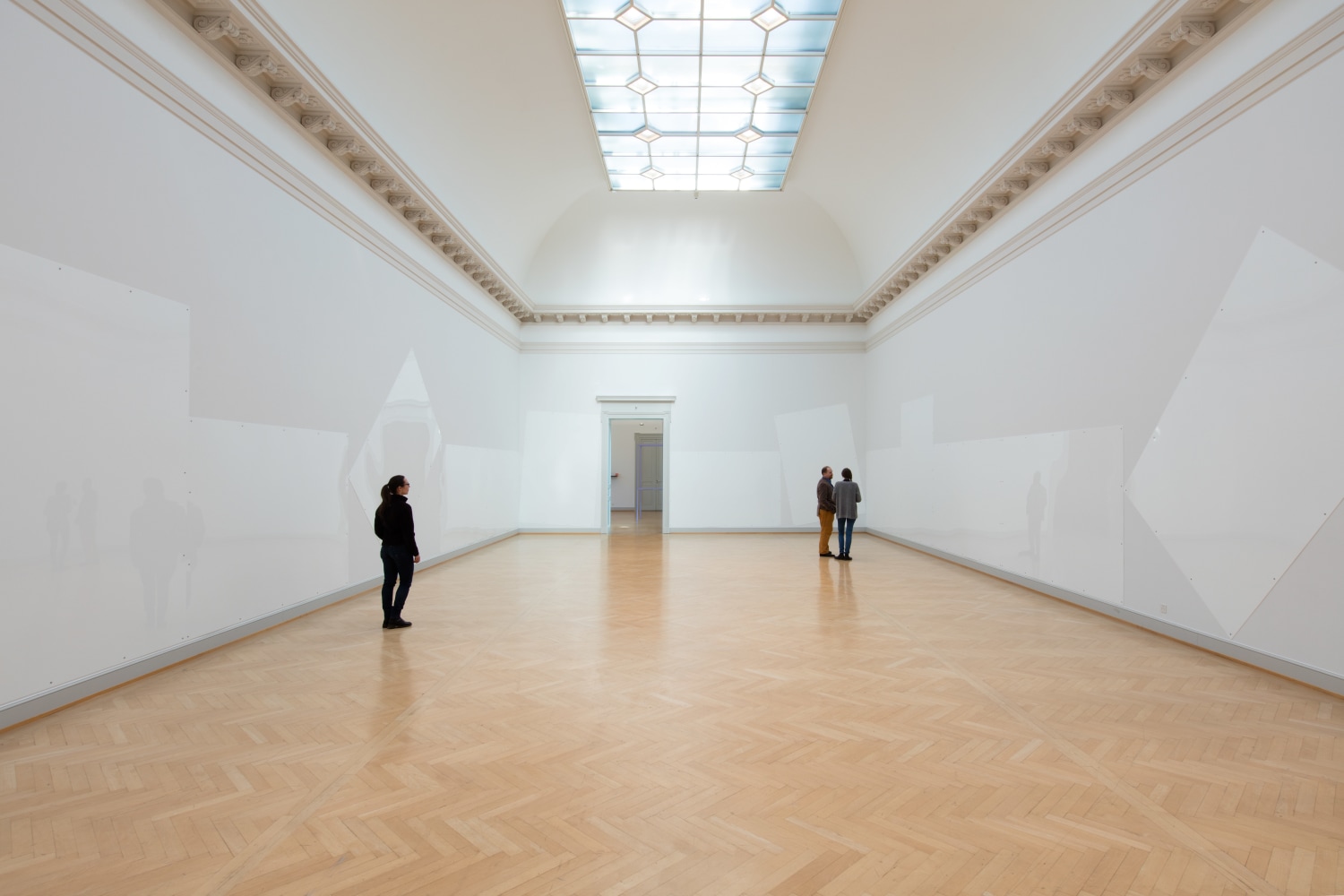 Installation view of wall works by Gerwald Rockenschaub
