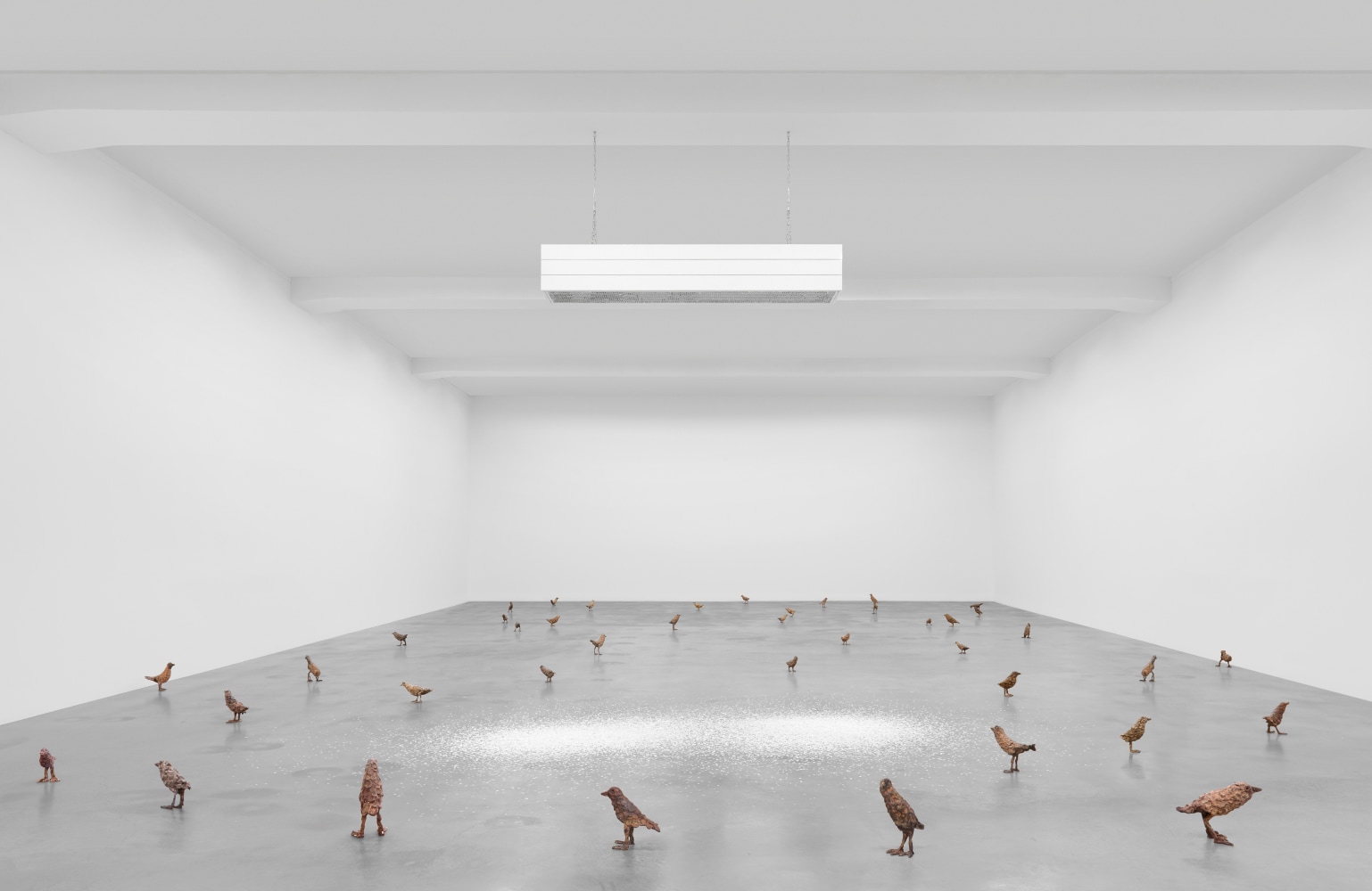 Installation view of sculptures by Ugo Rondinone